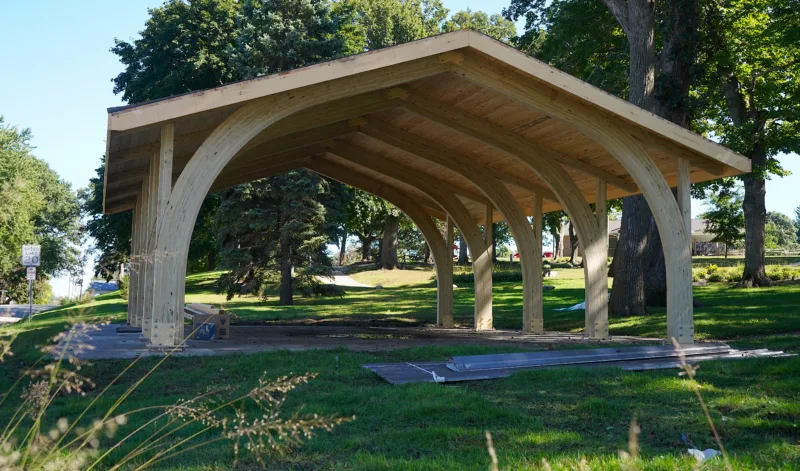 Taylor Park open-air picnic shelter takes shape